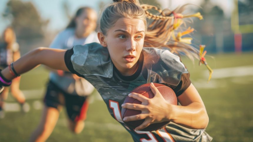 Portrait of a female high school flag football player The Game-Changing Rise of Women’s Flag Football: Your Ticket to College