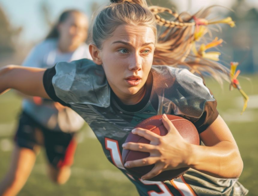 Portrait of a female high school flag football player The Game-Changing Rise of Women’s Flag Football: Your Ticket to College